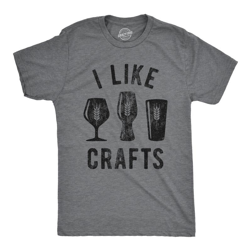 Mens I Like Crafts T shirt Funny Beer Lover Brew Drinking Party gift for Him Tee Mens Funny T Shirts Cool Tees Soft...