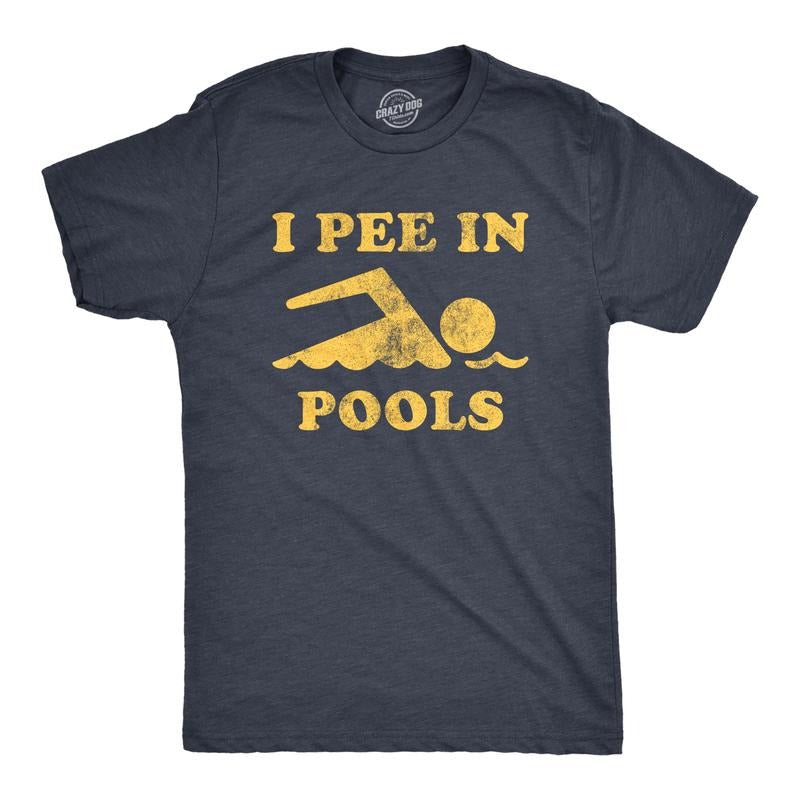 Mens I Pee In Pools T Shirt Funny Sarcastic Summer Swimmer Novelty Tee Mens Funny T Shirts Cool Tees Soft Stylish Casual...