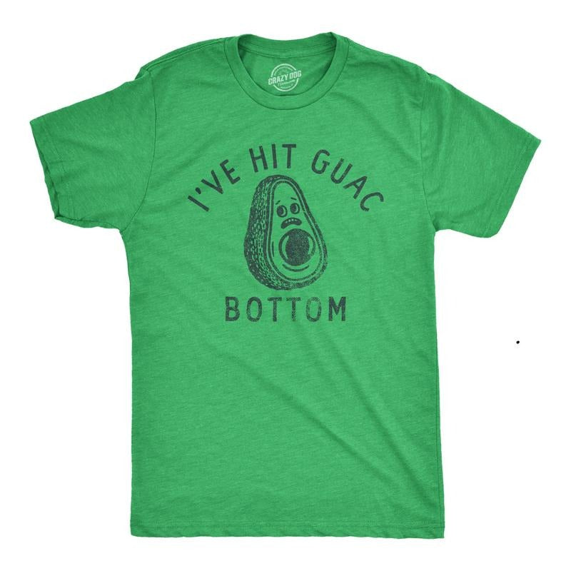 Mens Ive Hit Guac Bottom T Shirt Funny Avocado Guacamole Tee For Guys Hoodie Sweatshirt | PrintMintTees.com