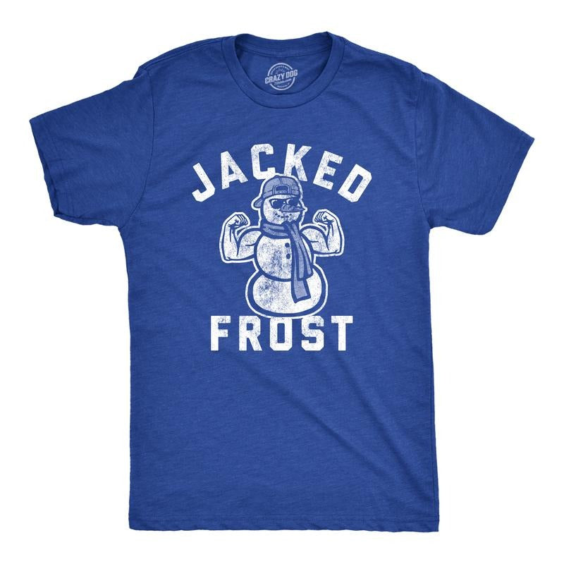 Mens Jacked Frost T Shirt Funny Christmas Party Winter Novelty Graphic Tee For Men Mens Funny T Shirts Cool Tees Soft...