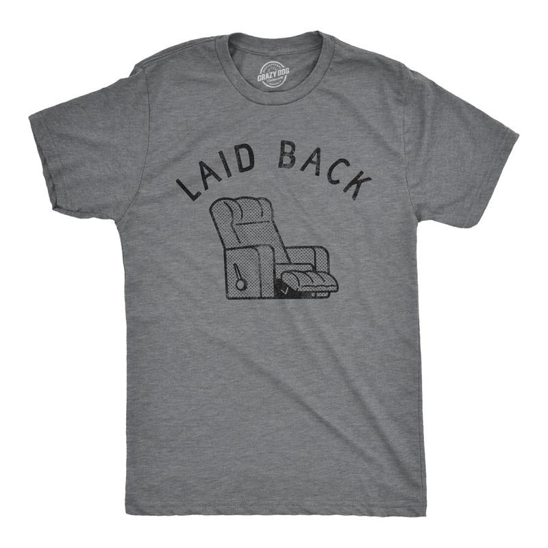 Mens Laid Back T Shirt Funny Sarcastic Recliner Chair Graphic Novelty Tee For Guys Mens Funny T Shirts Cool Tees Soft...