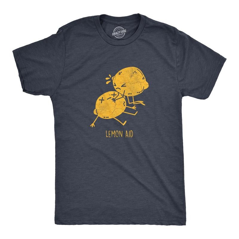 Mens Lemon Aid T Shirt Funny First Aid Lemons CPR Joke Tee For Guys Mens Funny T Shirts Cool Tees Soft Stylish Casual...