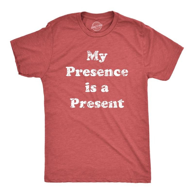 Mens My Presence Is A Present T Shirt Funny Xmas Gift Ego Tee For Guys Mens Funny T Shirts Cool Tees Soft Stylish Casual...