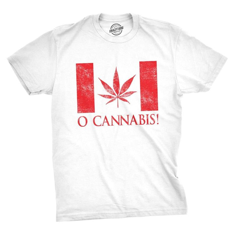 Mens O Cannabis Tshirt Funny Canada Marijuana Legalization Flag Tee Hoodie Sweatshirt | PrintMintTees.com