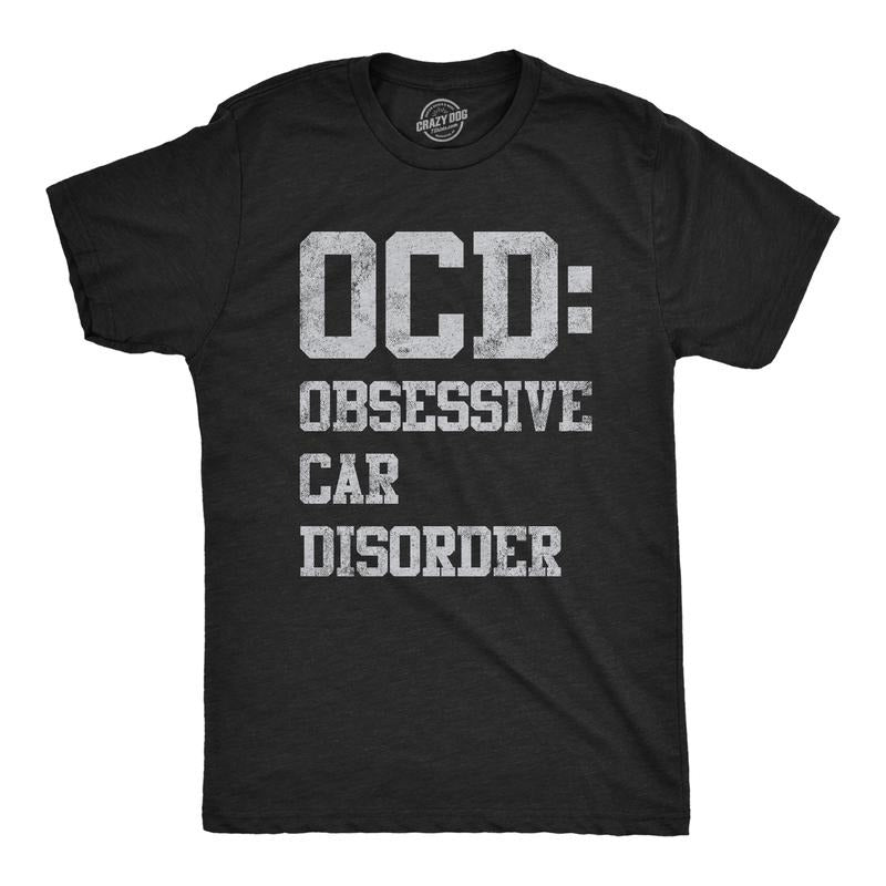 Mens OCD Obsessive Car Disorder T Shirt Funny Mechanic Garage Graphic Gift for Dad Mens Funny T Shirts Cool Tees Soft...