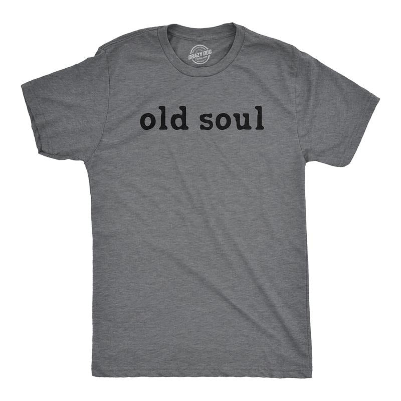 Mens Old Soul T Shirt Funny Cool Retro Traditional Wise Tee For Guys Mens Funny T Shirts Cool Tees Soft Stylish Casual...