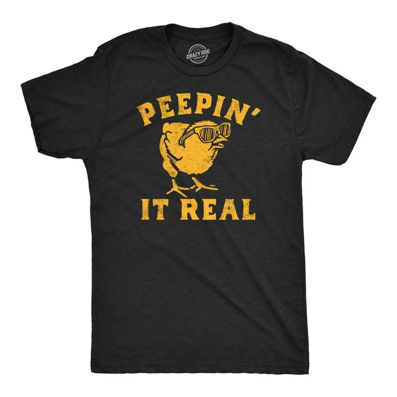 Mens Peepin It Real Funny T Shirt Sarcasic Graphic Tee For Men Mens Funny T Shirts Cool Tees Soft Stylish Casual Menswear...