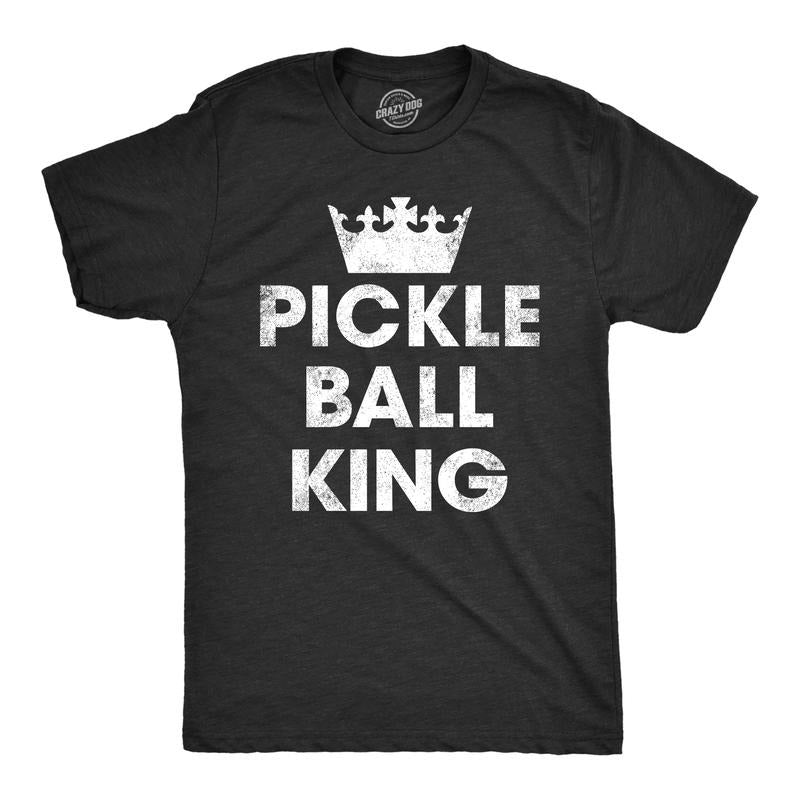 Mens Pickle Ball King T Shirt Funny Champion Pickleball Lovers Tee For Guys Mens Funny T Shirts Cool Tees Soft Stylish...