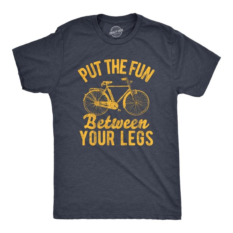 Mens Put The Fun Between Your Legs T Shirt Funny Bicycle Biking Cruiser Novelty Tee Mens Funny T Shirts Cool Tees Soft...