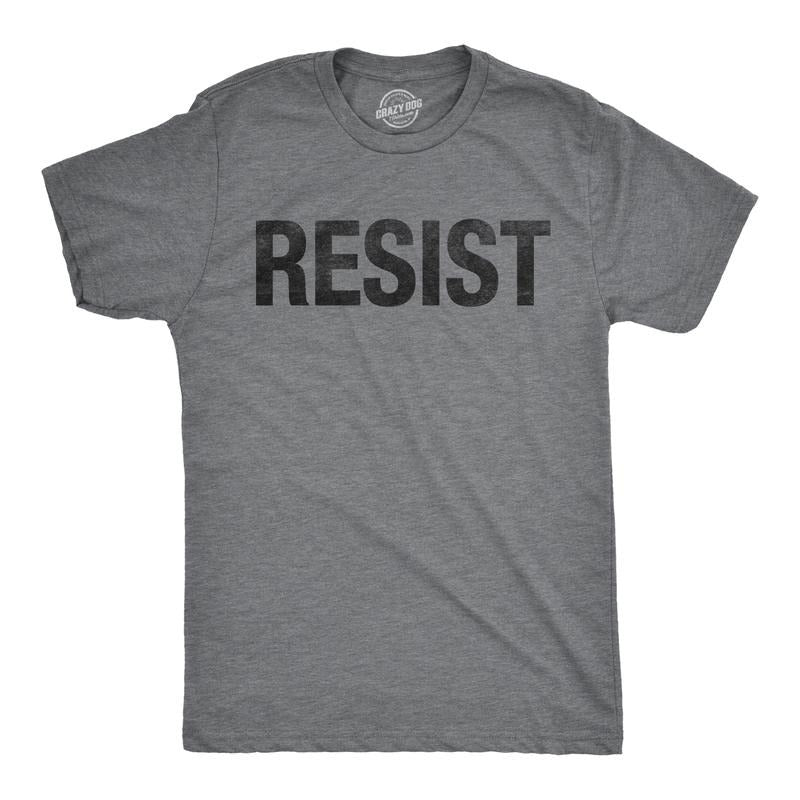 Mens Resist T Shirt Political Anti Authority Protest Tee Rebel Rally March Tee Mens Funny T Shirts Cool Tees Soft Stylish...