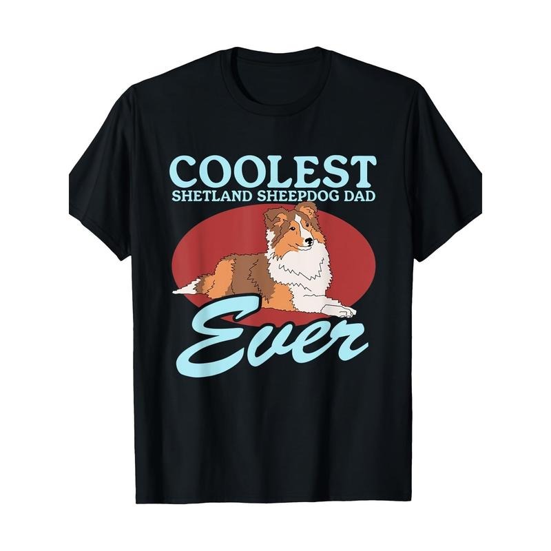Mens Shetland Sheepdog Dad Dog Owner Sheltie T-Shirt 100% Cotton 220g  made in usa Hoodie Sweatshirt | PrintMintTees.com
