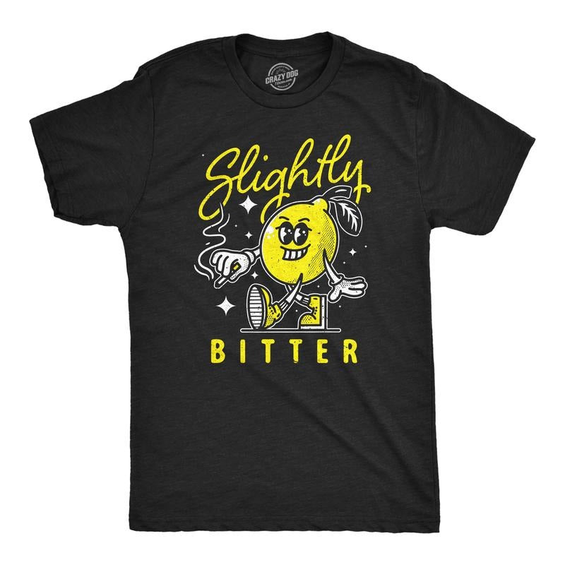 Mens Slightly Bitter T Shirt Funny Bad Lemon Naughty Fruit Joke Tee For Guys Mens Funny T Shirts Cool Tees Soft Stylish...