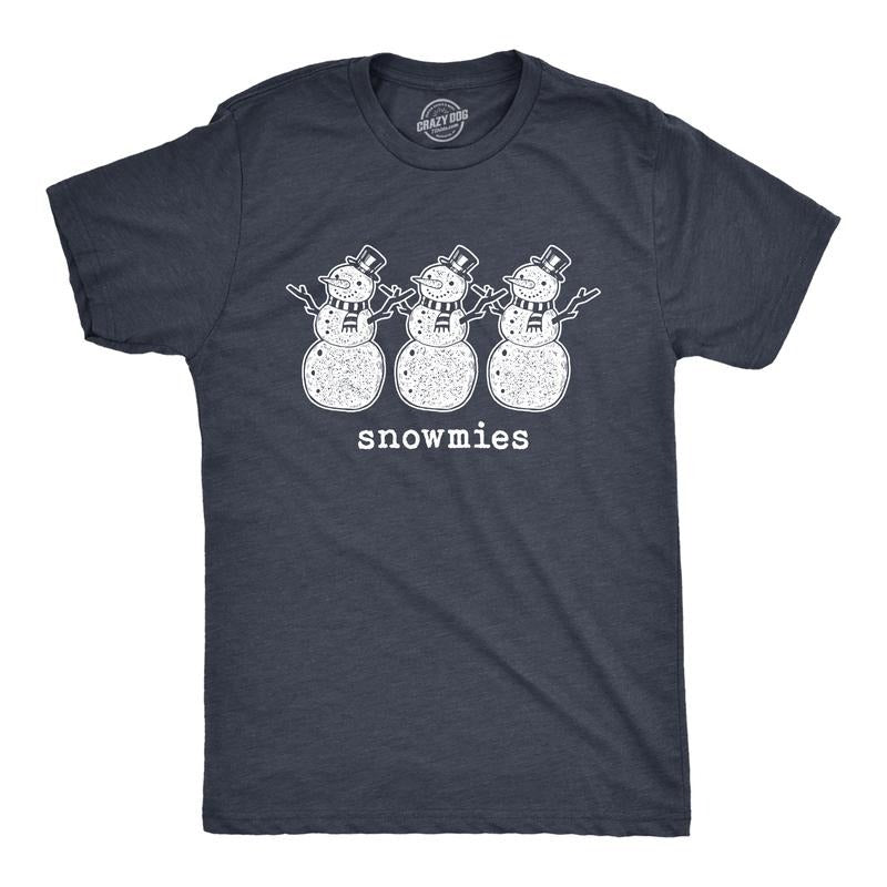 Mens Snowmies T Shirt Funny Snowmen Homies Friends Winter Season Graphic Tee Mens Funny T Shirts Cool Tees Soft Stylish...