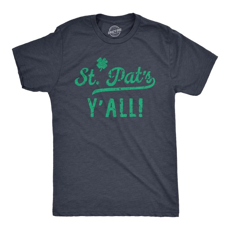 Mens St Pats Yall Funny T Shirts Novelty Tee Drinking Shirt for Men Mens Funny T Shirts Cool Tees Soft Stylish Casual...