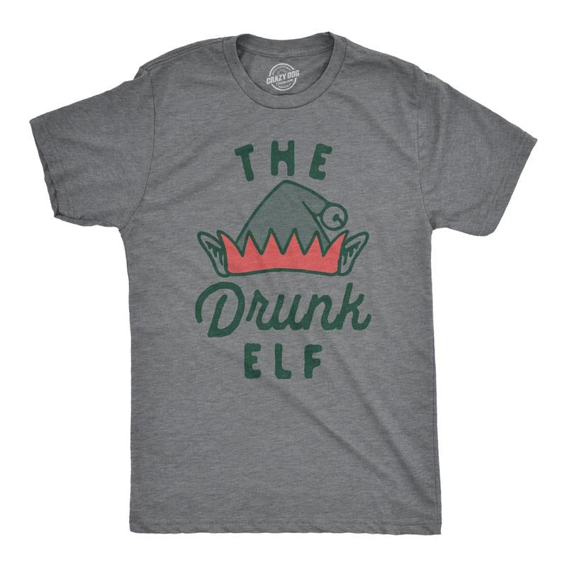 Mens The Drunk Elf T Shirt Funny Xmas Partying Drunken Elves Joke Tee For Guys Mens Funny T Shirts Cool Tees Soft Stylish...