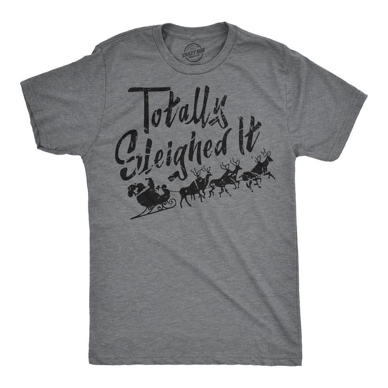 Mens Totally Sleighed It T shirt Funny Sarcastic Santa Reindeer Christmas Tee Mens Funny T Shirts Cool Tees Soft Stylish...