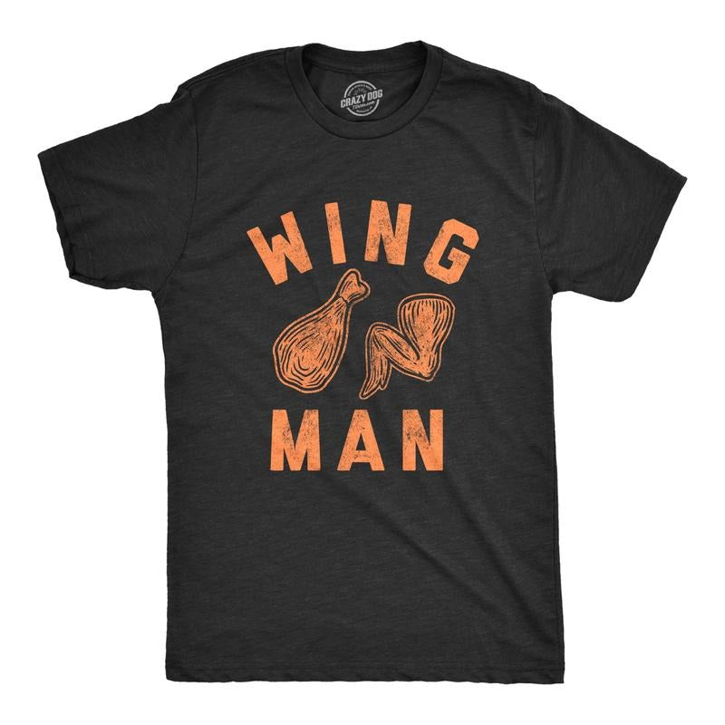 Mens Wing Man T Shirt Funny Buffalo Chicken Wings Sarcastic Novelty Tee Mens Funny T Shirts Cool Tees Soft Stylish Casual...