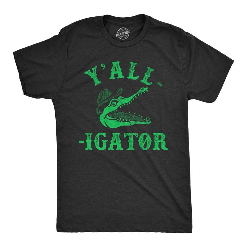 Mens Yall Igator T Shirt Funny Southern Accent Alligator Joke Tee For Guys Mens Funny T Shirts Cool Tees Soft Stylish...