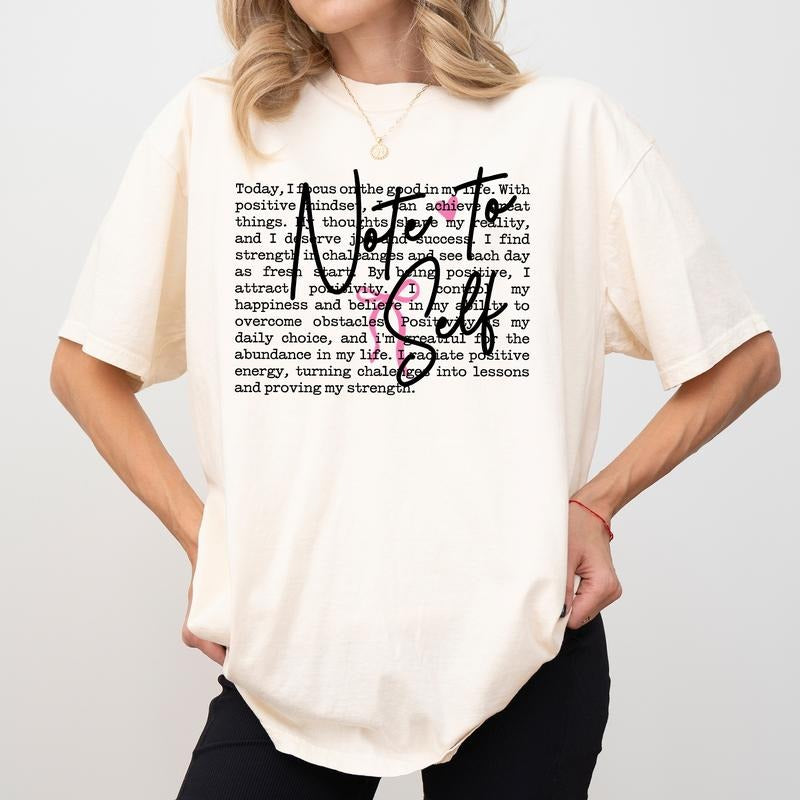 Mental Health Comfort Colors Shirt Note Self Dear Person Behind Me Love Yourself Inspirational Womenswear T-Shirts, Hoodie, Sweatshirt