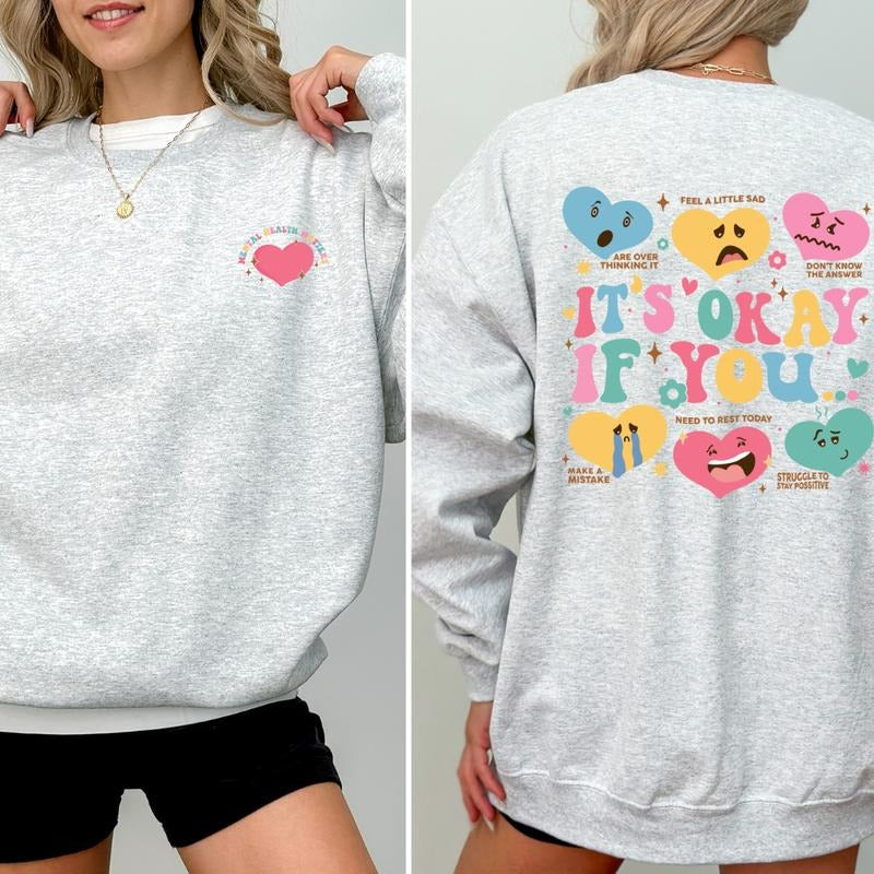 Mental Health Matters Sweatshirt, Mental Health Sweater, Sweatshirt Happiness, Good Vibes T-shirt Full Color Print Hoodie