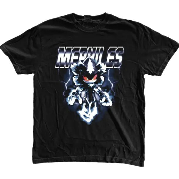 Mephiles the Dark T-Shirt, Sonic Adventure Shirt, Unisex Vintage Graphic Tees Gothic Grunge Y2k Emo Scene Amity...