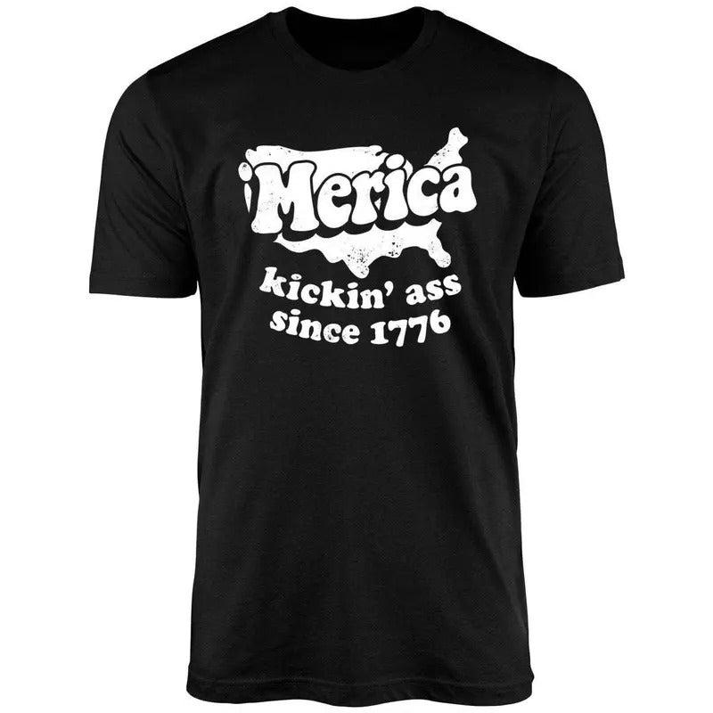 Merica Kickin' Ass Since 1776 Unisex Shirt Hoodie Sweatshirt | PrintMintTees.com