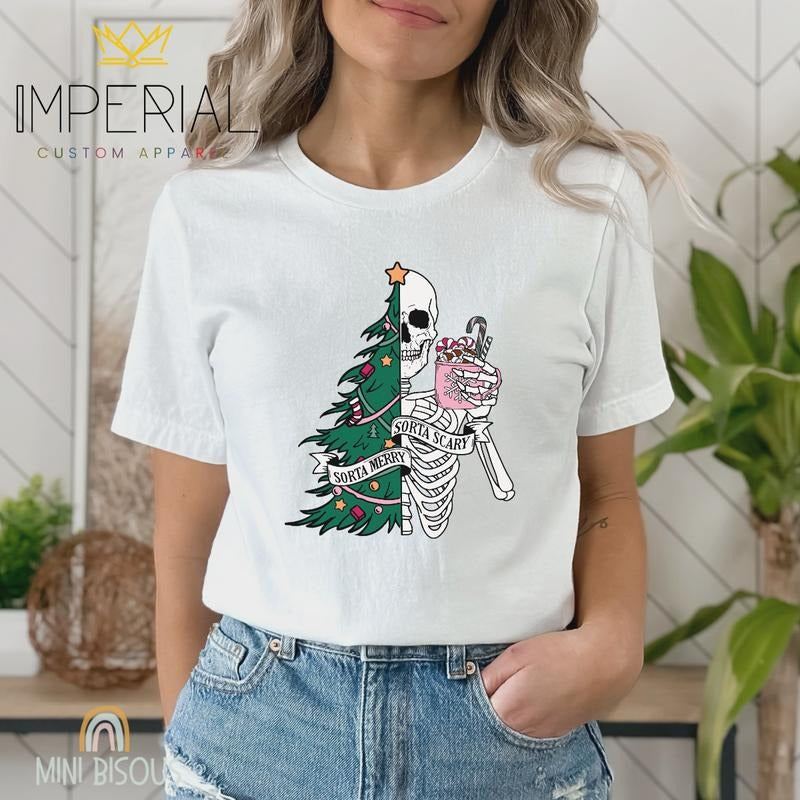 Merry But Scary Shirt, Family Matching Christmas Shirt, Christmas Spooky Tee, Xmas T-Shirt Hoodie Sweatshirt