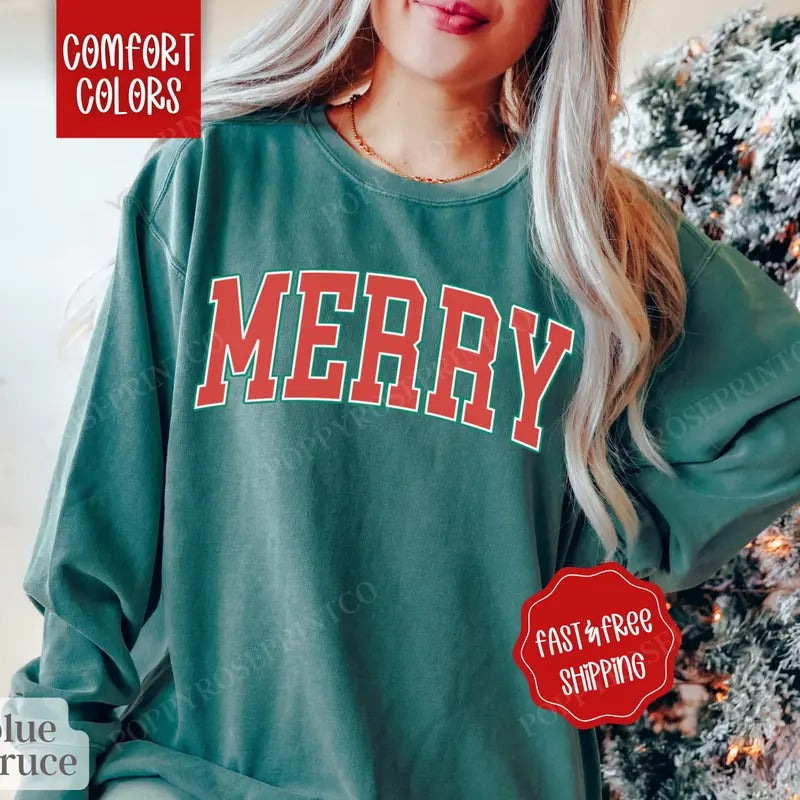 Merry Comfort Colors Xmas Womenswear T-Shirts, Hoodie, Sweatshirt