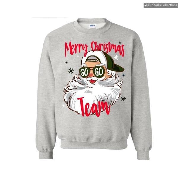 Merry Christmas Football Game Day Santa Casual Cotton Crew Neck T-Shirt Sweater, Hoodie , Global Trending Outfits Sweatshirt