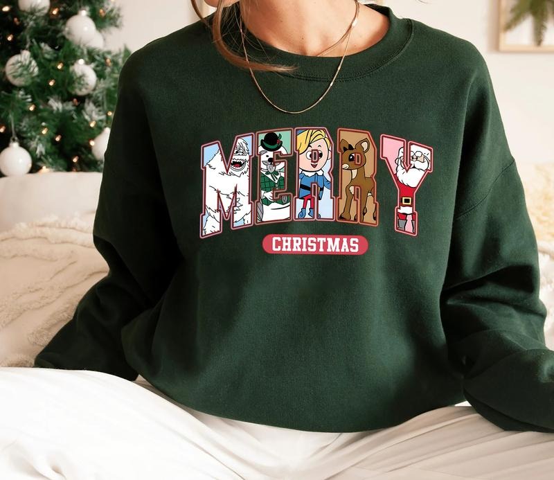 Merry Christmas Rudolph Sweatshirt, Rudolph The Red Nosed Reindeer Shirt, Rudolph Reindeer Christmas T-Shirt, Rudolph A...