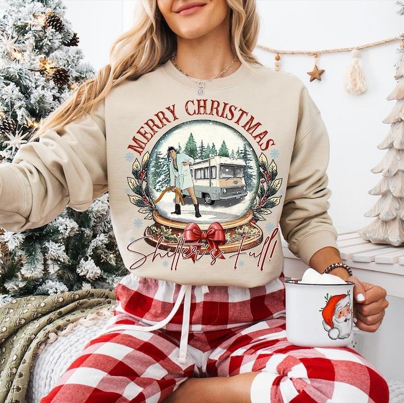 Merry Christmas Shitter's Full Sweatshirt Merry Christmas Xmas Sarcastic , Christmas Gifts T-Shirts, Hoodie
