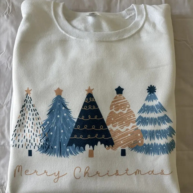 Merry Christmas Sweatshirt Women's Christmas Tree Sweatshirt Shirt Hoodie | PrintMintTees.com