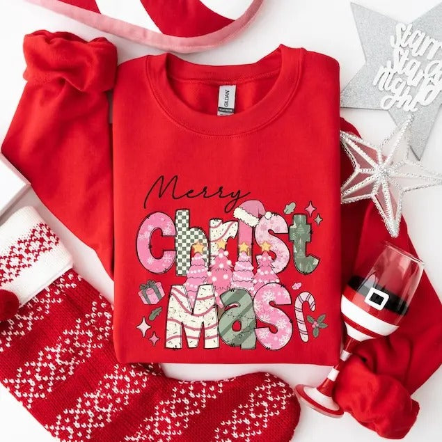 Merry Christmas Sweatshirt, Merry Christmas Shirt, Christmas Sweatshirt For Woman, Merry Christmas, Sweatshirts For...