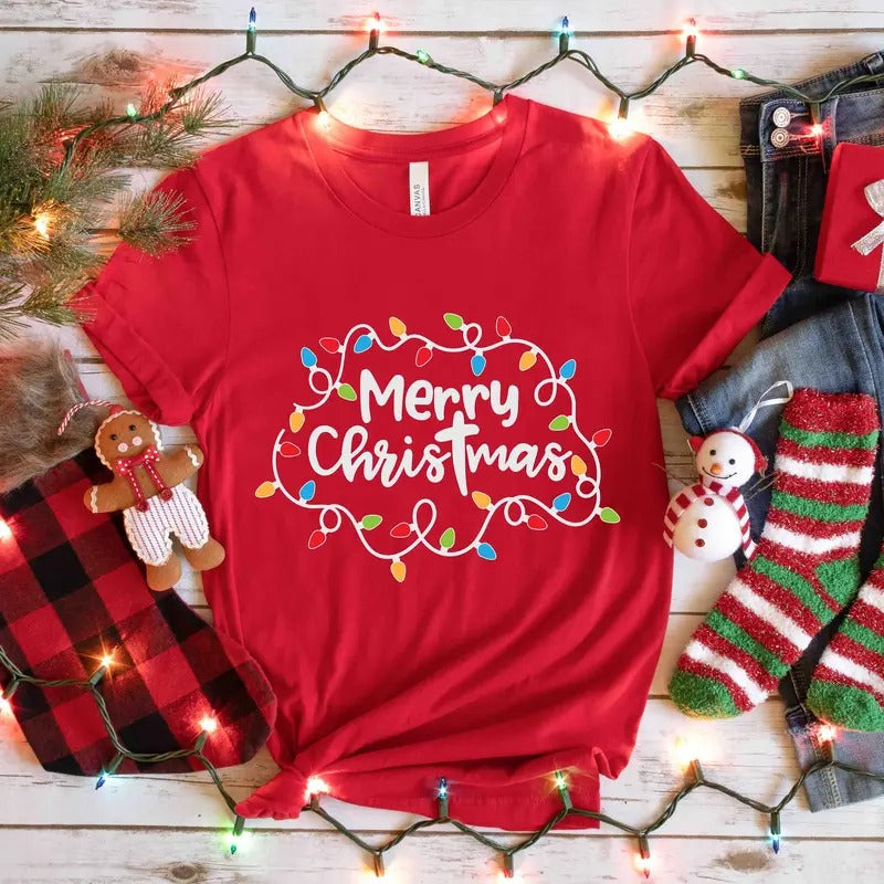 Merry Christmas T-shirt Christmas Lights Shirt Christmas Lights T-shirt Christmas Shirt Merry Christmas Shirt Christmas...