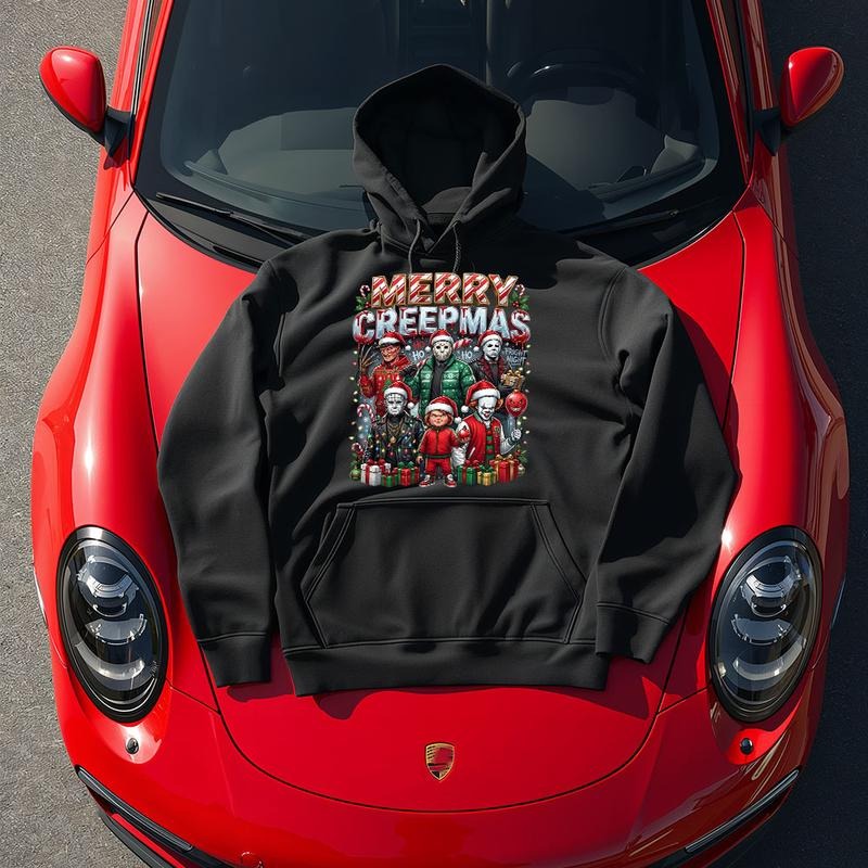 Merry Creepmas Shirt, Christmas Movies Shirt, Xmas Graphic Tee, Horror Movies Shirt, Slashers Fan Art Hoodie Sweatshirt