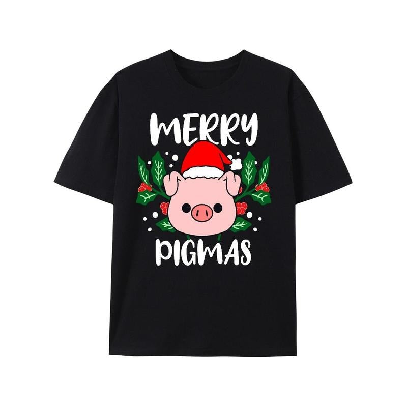 Merry Pigmas Christmas Pig T-Shirt Made in USA Hoodie Sweatshirt | PrintMintTees.com