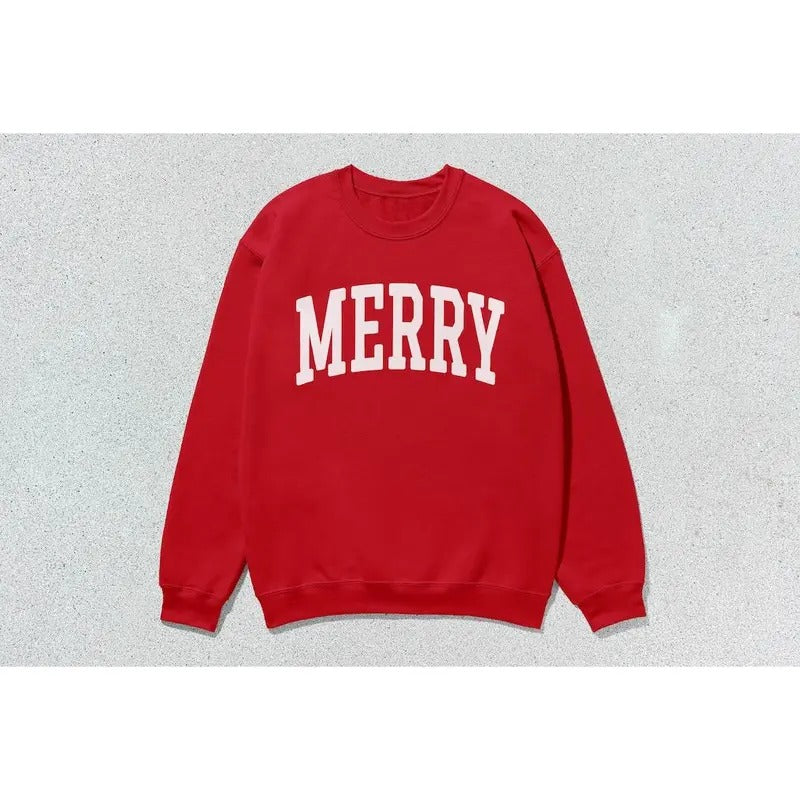 Merry Sweatshirt Collegiate Crewneck Sweater Unisex Shirt Hoodie | PrintMintTees.com