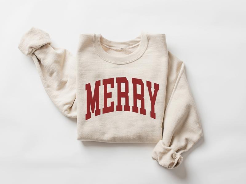 Merry Sweatshirt, Merry Christmas Sweater, Festive Crewneck, Winter Holiday Sweater, Winter Cozy Sweatshirt, Xmas Tee,...