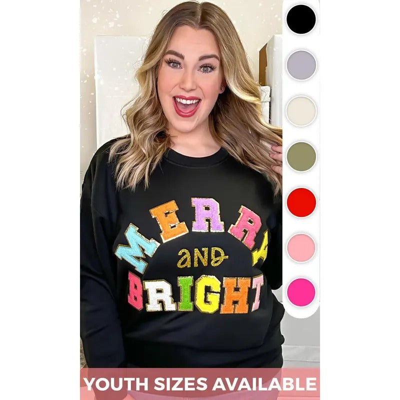 Merry and Bright Ideal Chenille Sweatshirt Shirt Hoodie | PrintMintTees.com
