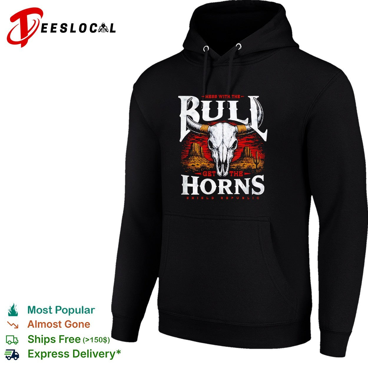 Mess with the bull get the horns desert skull shirt
