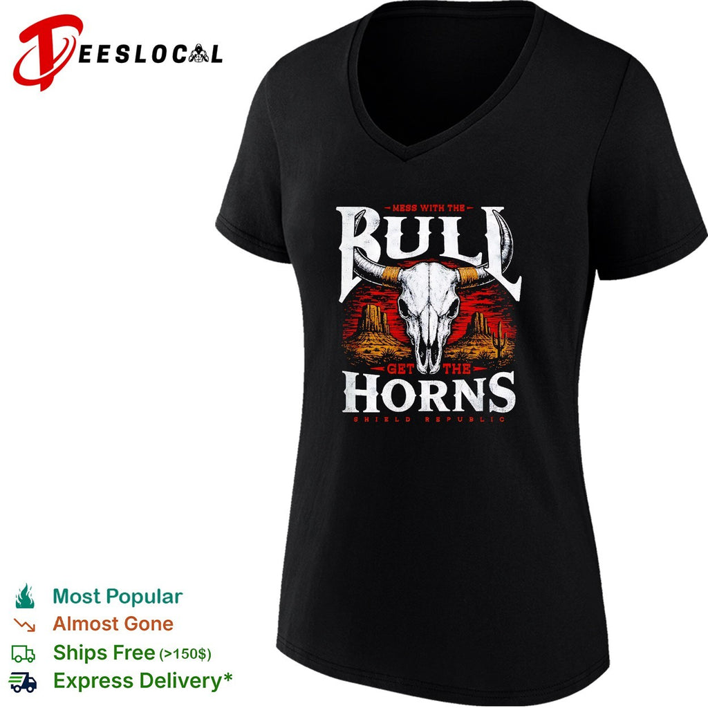 Mess with the bull get the horns desert skull shirt
