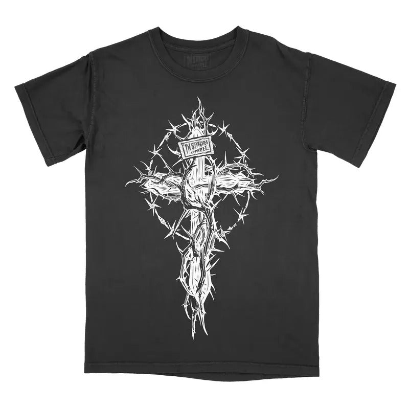 Metal Cross Graphic Tee Comfort Colors Unisex T-shirt Gothic Alternative Fashion Hoodie Sweatshirt | PrintMintTees.com