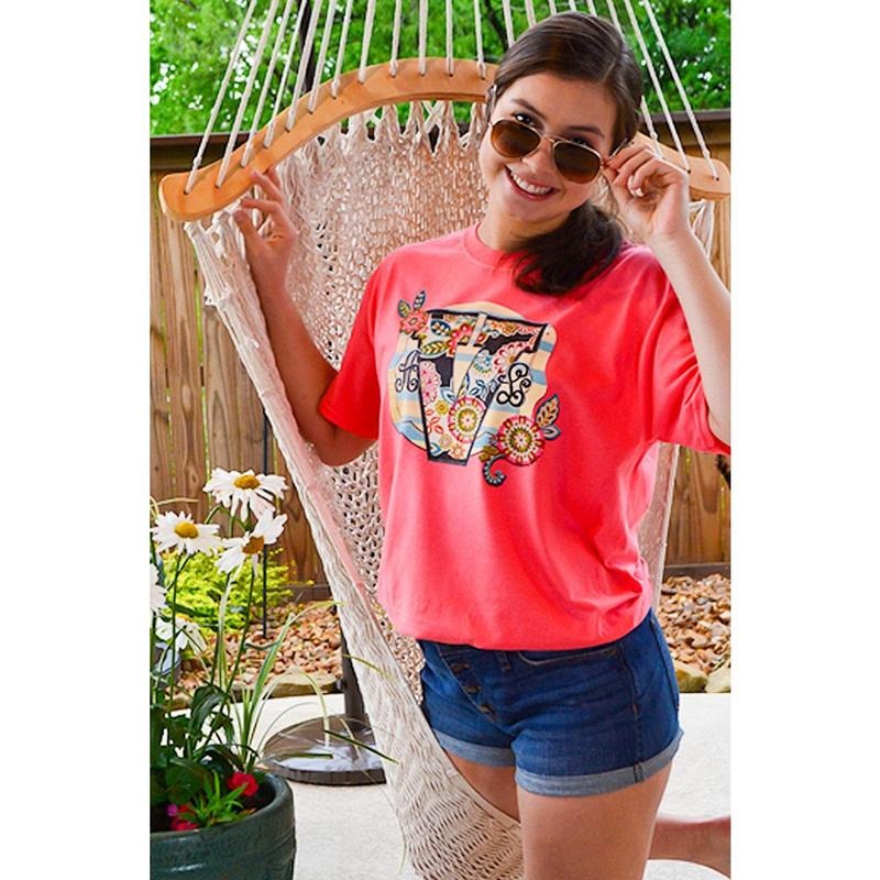 Metallic Floral Marquee Monogram T-Shirt Hoodie Sweatshirt | PrintMintTees.com