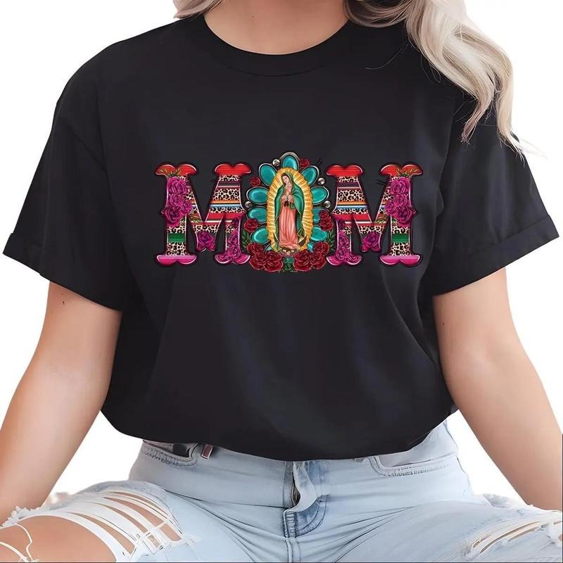 Mexican Mom Shirt, Virgen de Guadalupe, Gift For Mom, Mexican Heritage T-Shirt, Latin Culture Mom Tee, Catholic Mama...