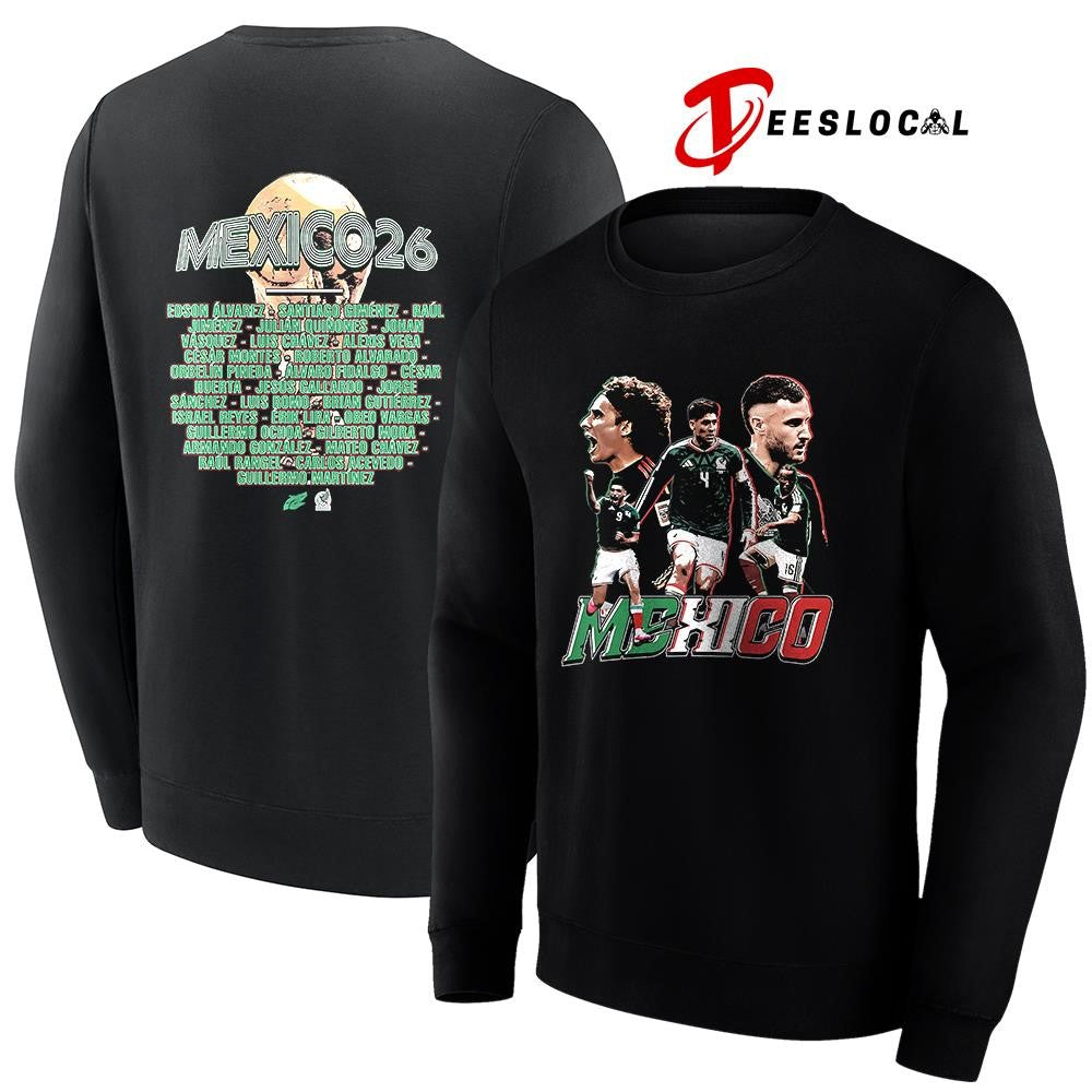 Mexico World Cup name roster graphic shirt