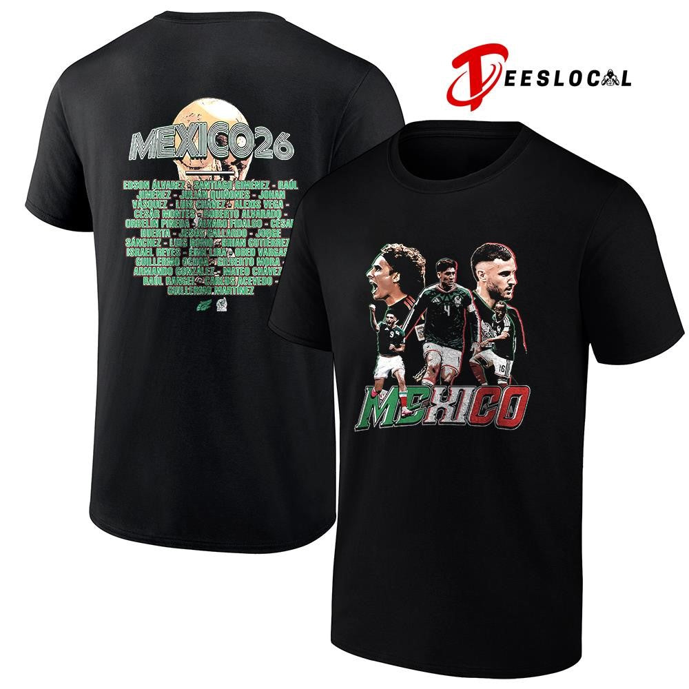 Mexico World Cup name roster graphic shirt