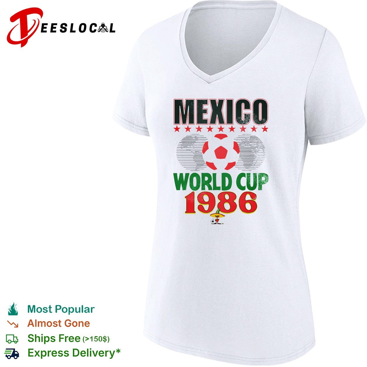 Mexico World Cup soccer ball 1986 shirt