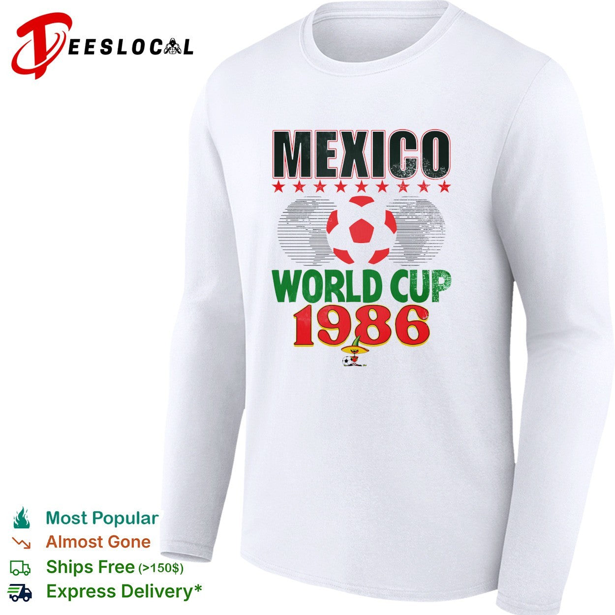 Mexico World Cup soccer ball 1986 shirt