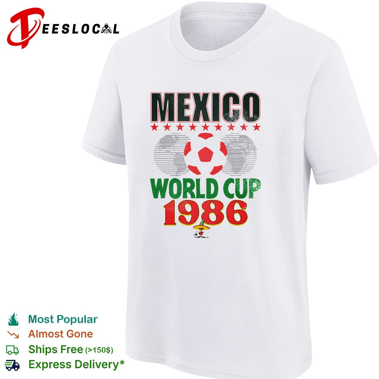 Mexico World Cup soccer ball 1986 shirt
