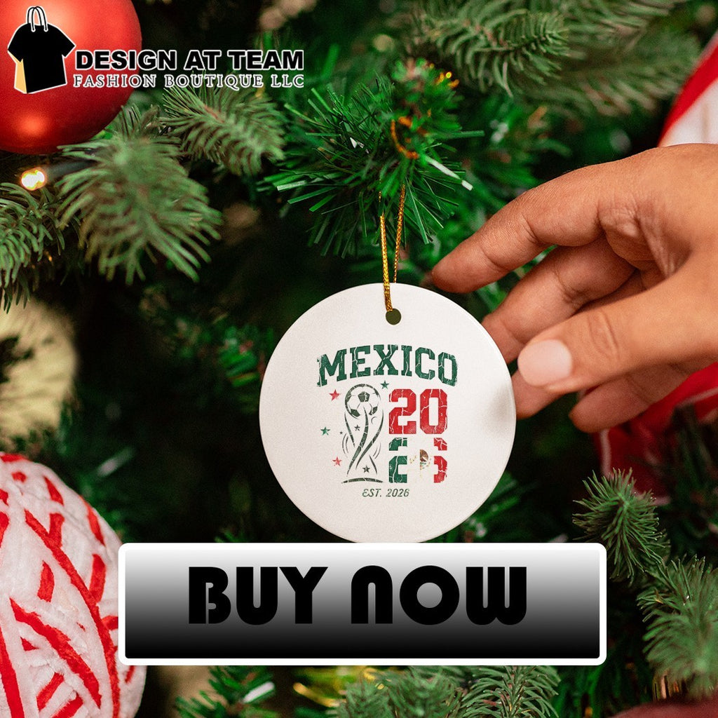 Mexico soccer trophy celebrating the upcoming est 2026 World Cup tournament shirt